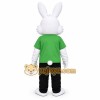 White Rabbit Green Shirt Mascot Costume