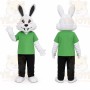 White Rabbit Green Shirt Mascot Costume