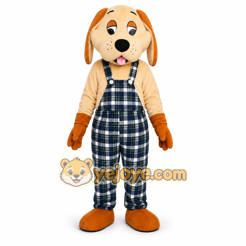 Plaid Puppy Mascot Costume