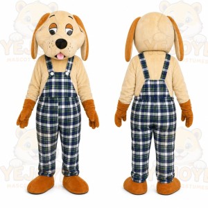 Plaid Puppy Mascot Costume