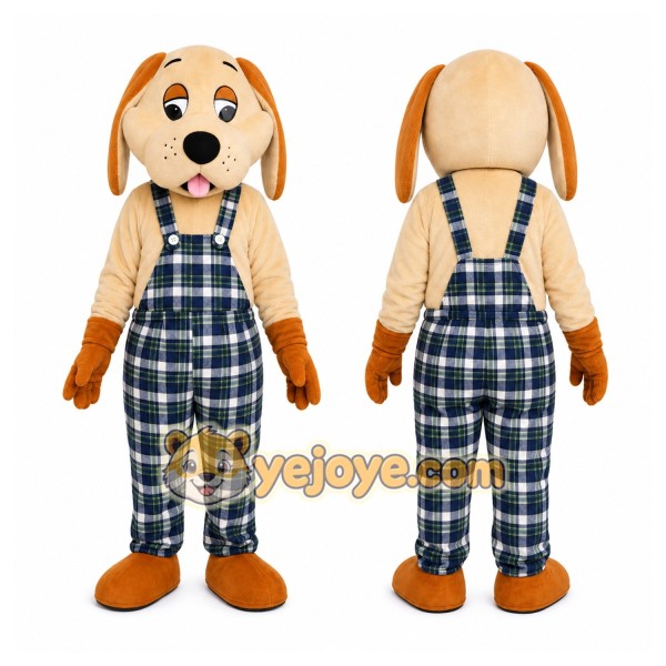 Plaid Puppy Mascot Costume