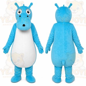 Blue Hippo Mascot Costume