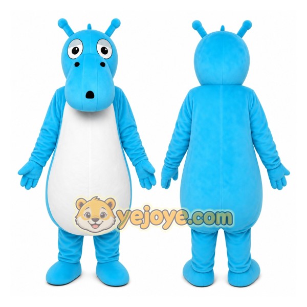 Blue Hippo Mascot Costume