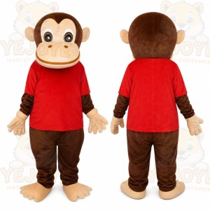 Monkey Red Shirt Mascot Costume
