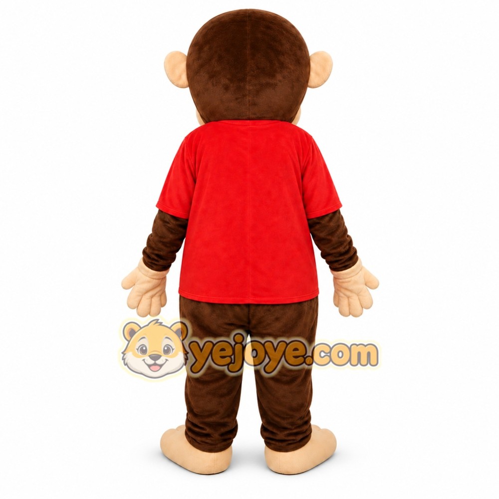 Monkey Red Shirt Mascot Costume Monkey Red Shirt Mascot Costume