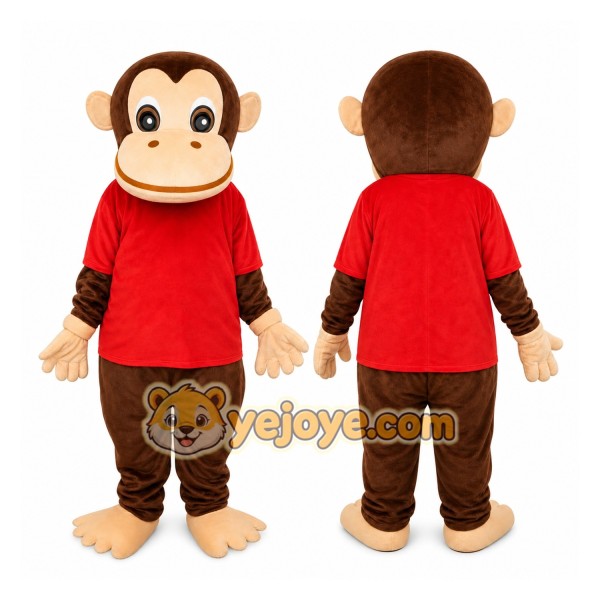 Monkey Red Shirt Mascot Costume