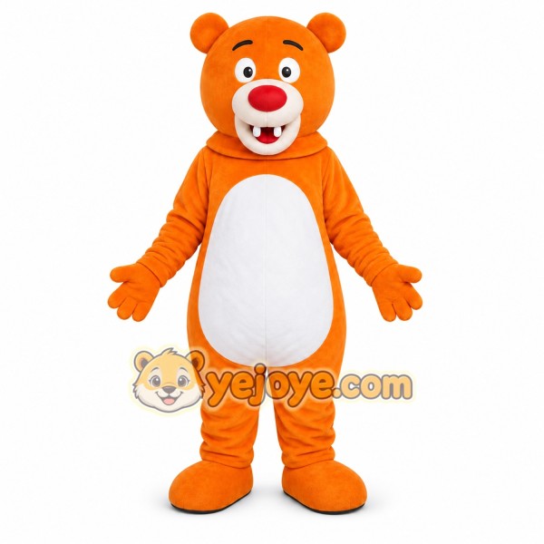 Orange Bear Mascot Costume
