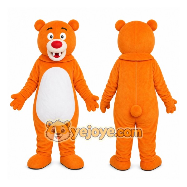 Orange Bear Mascot Costume