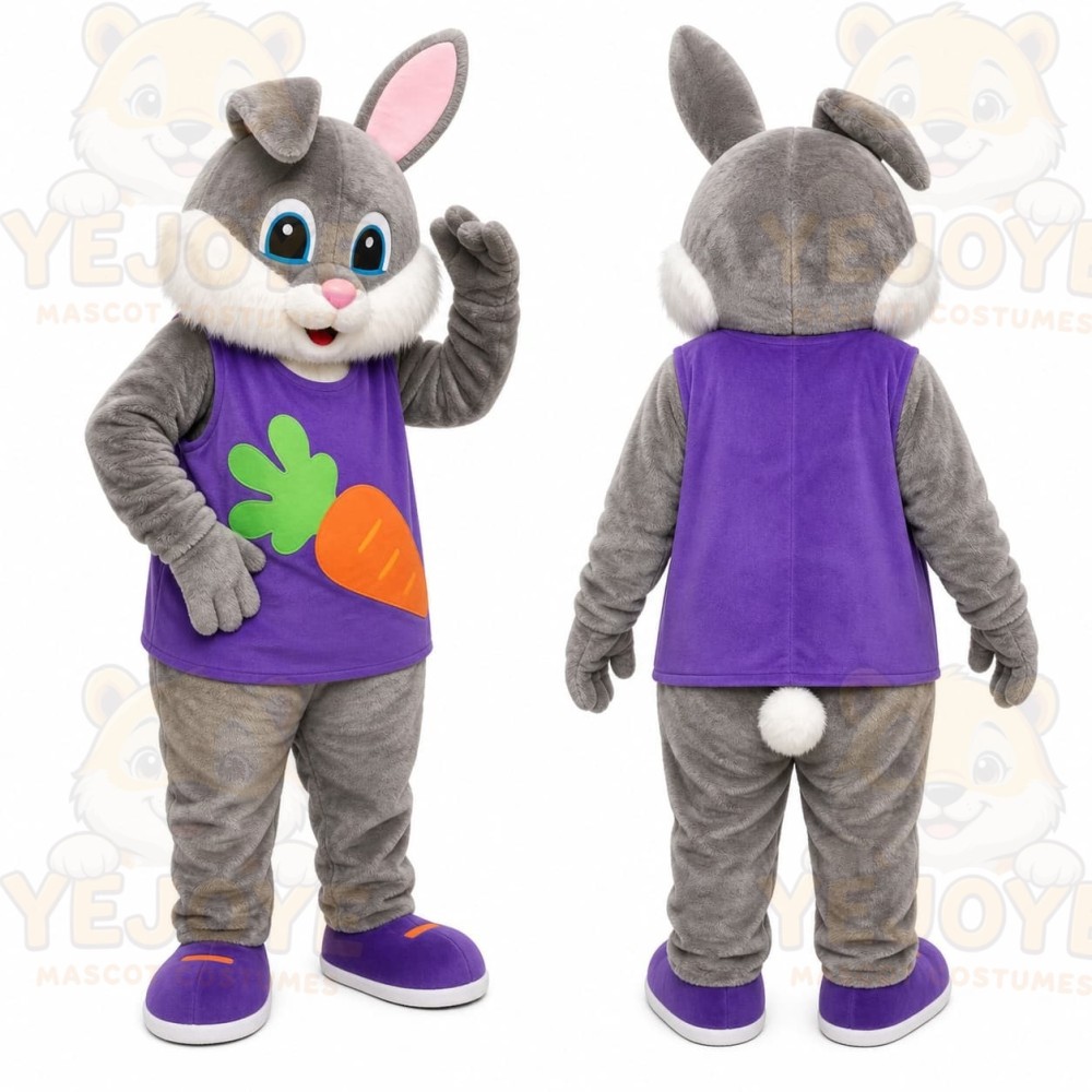 Gray Rabbit Mascot Costume