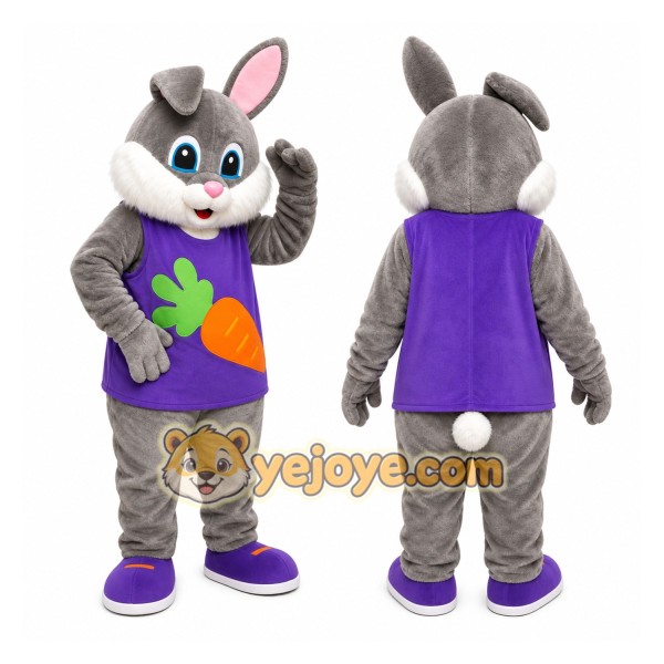Gray Rabbit Mascot Costume