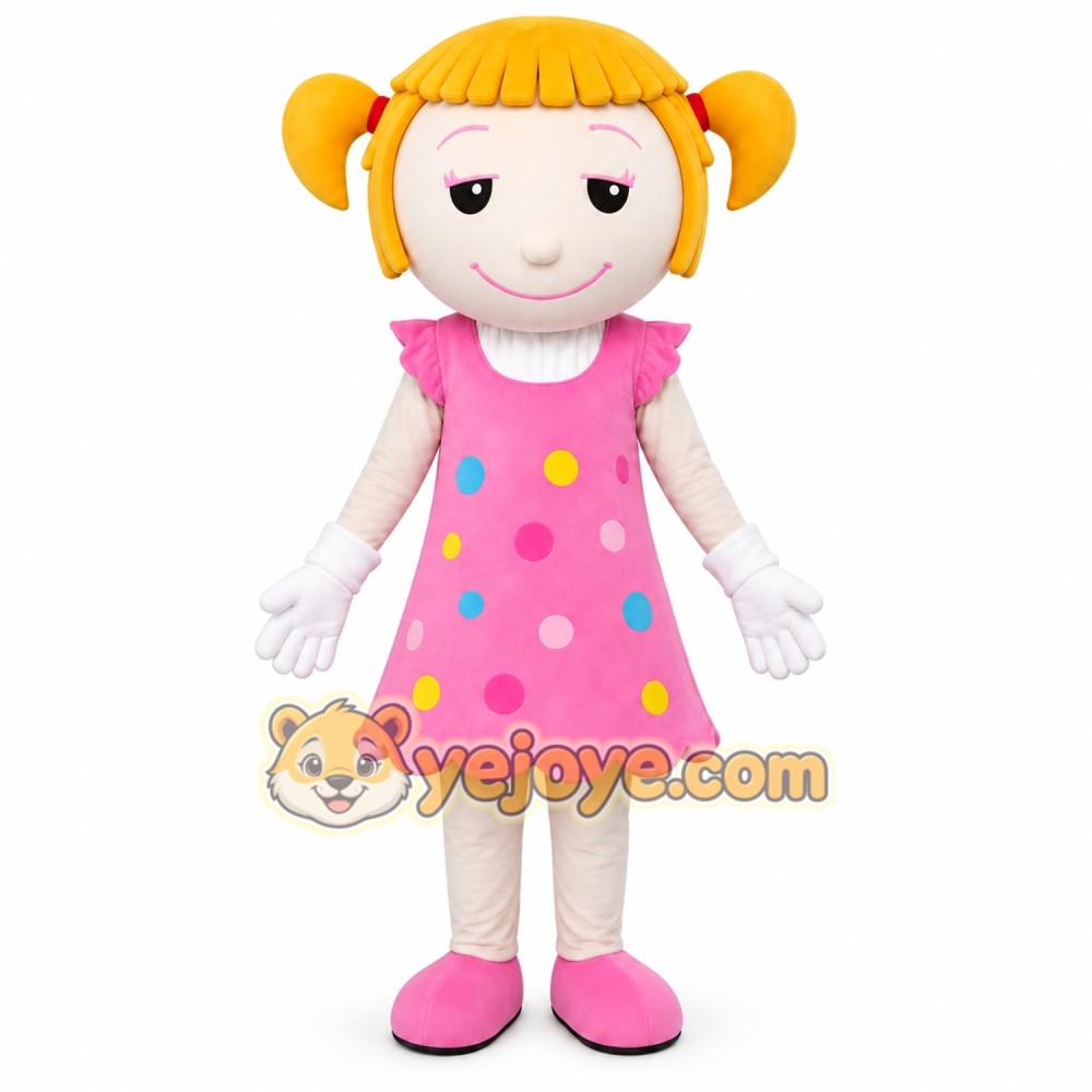 Blonde Girl Mascot Costume