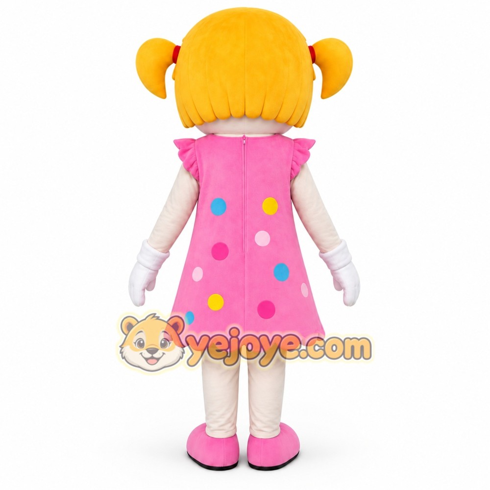 Blonde Girl Mascot Costume