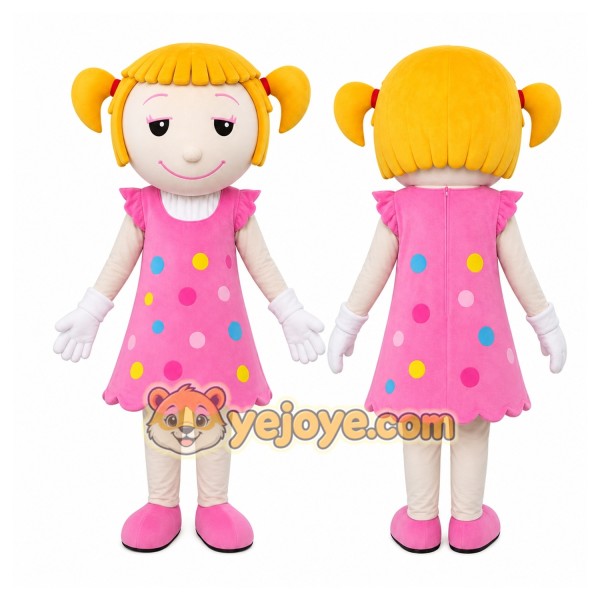Blonde Girl Mascot Costume