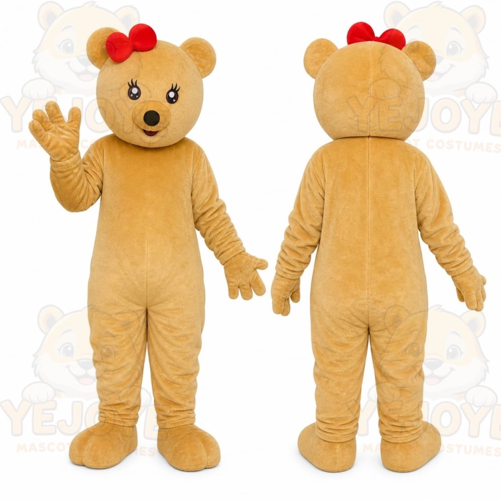 Tan Bear Mascot Costume