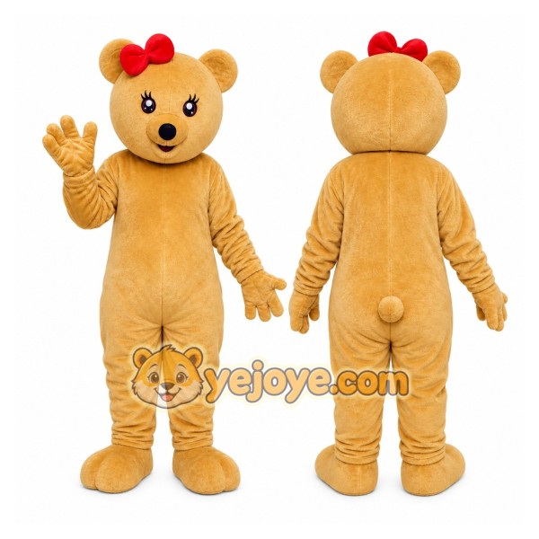 Tan Bear Mascot Costume