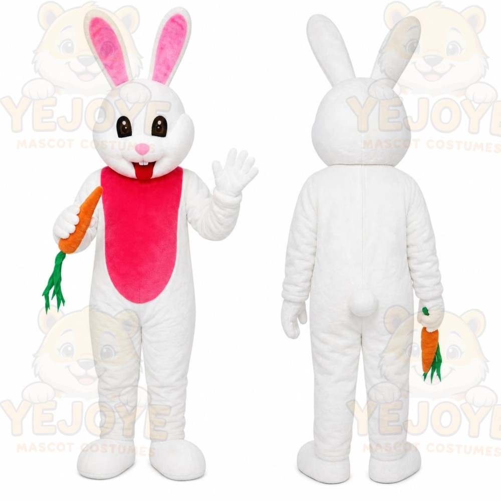 White Rabbit Carrot Mascot Costume