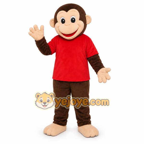Monkey Red Shirt Mascot Costume Monkey Red Shirt Mascot Costume