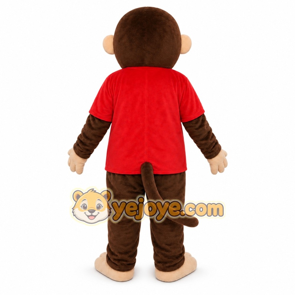 Monkey Red Shirt Mascot Costume Monkey Red Shirt Mascot Costume
