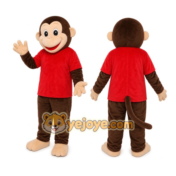 Monkey Red Shirt Mascot Costume