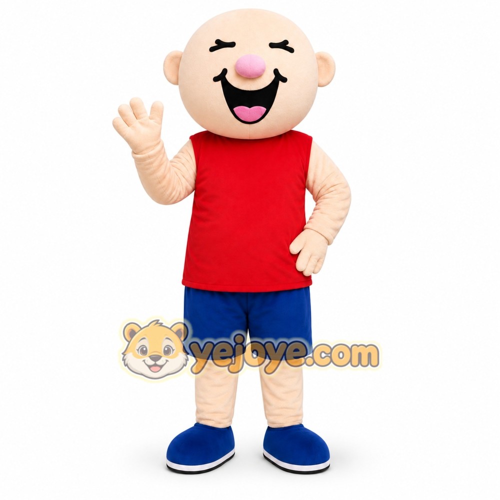 Bald Boy Mascot Costume Bald Boy Mascot Costume