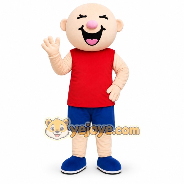 Bald Boy Mascot Costume
