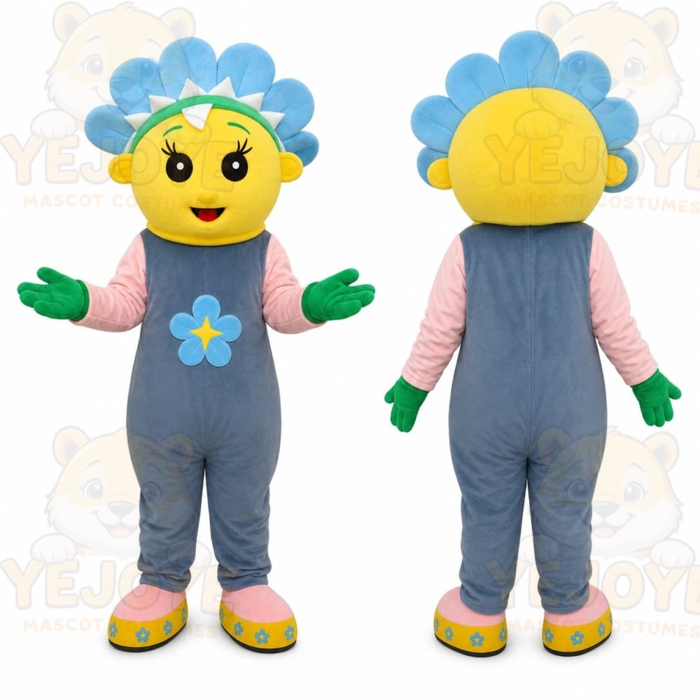 Blue Flower Mascot Costume