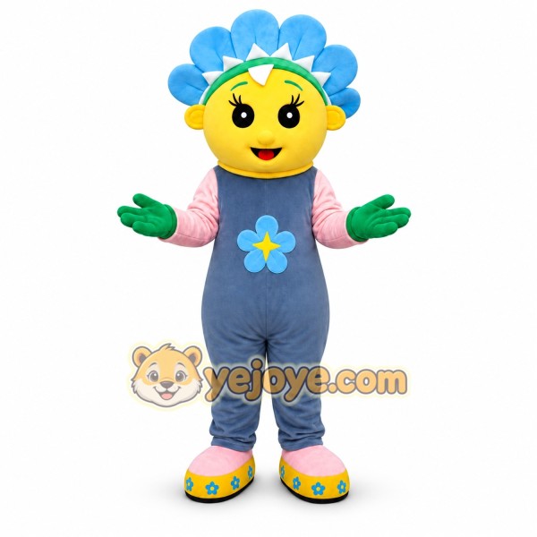 Blue Flower Mascot Costume