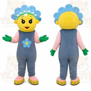 Blue Flower Mascot Costume