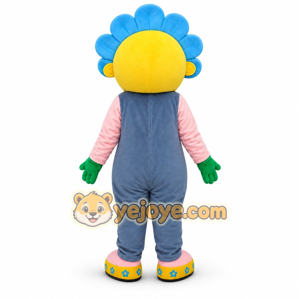 Blue Flower Mascot Costume Blue Flower Mascot Costume