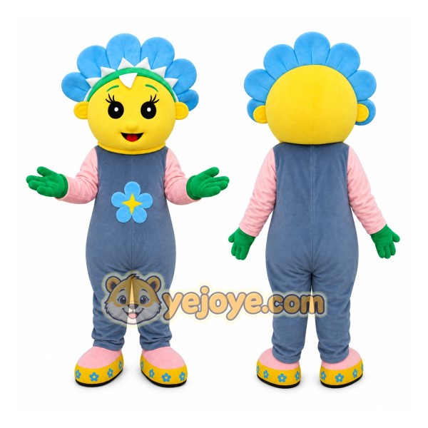 Blue Flower Mascot Costume