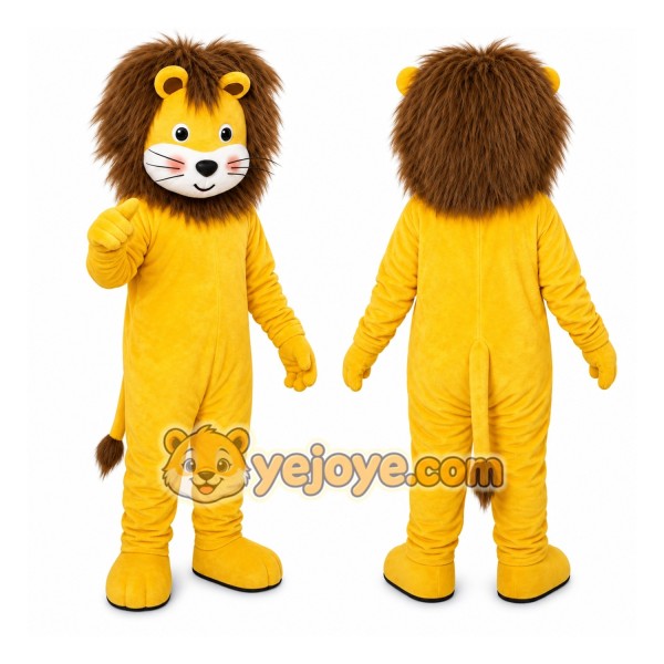 Yellow Lion Mascot Costume