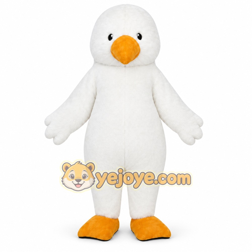 Cute White Duck Mascot Costume Adult Character Outfit