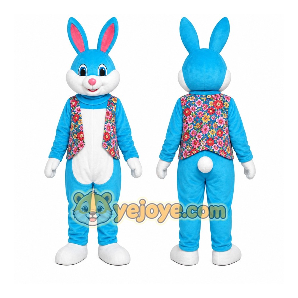 Blue Rabbit Mascot Costume Blue Rabbit Mascot Costume