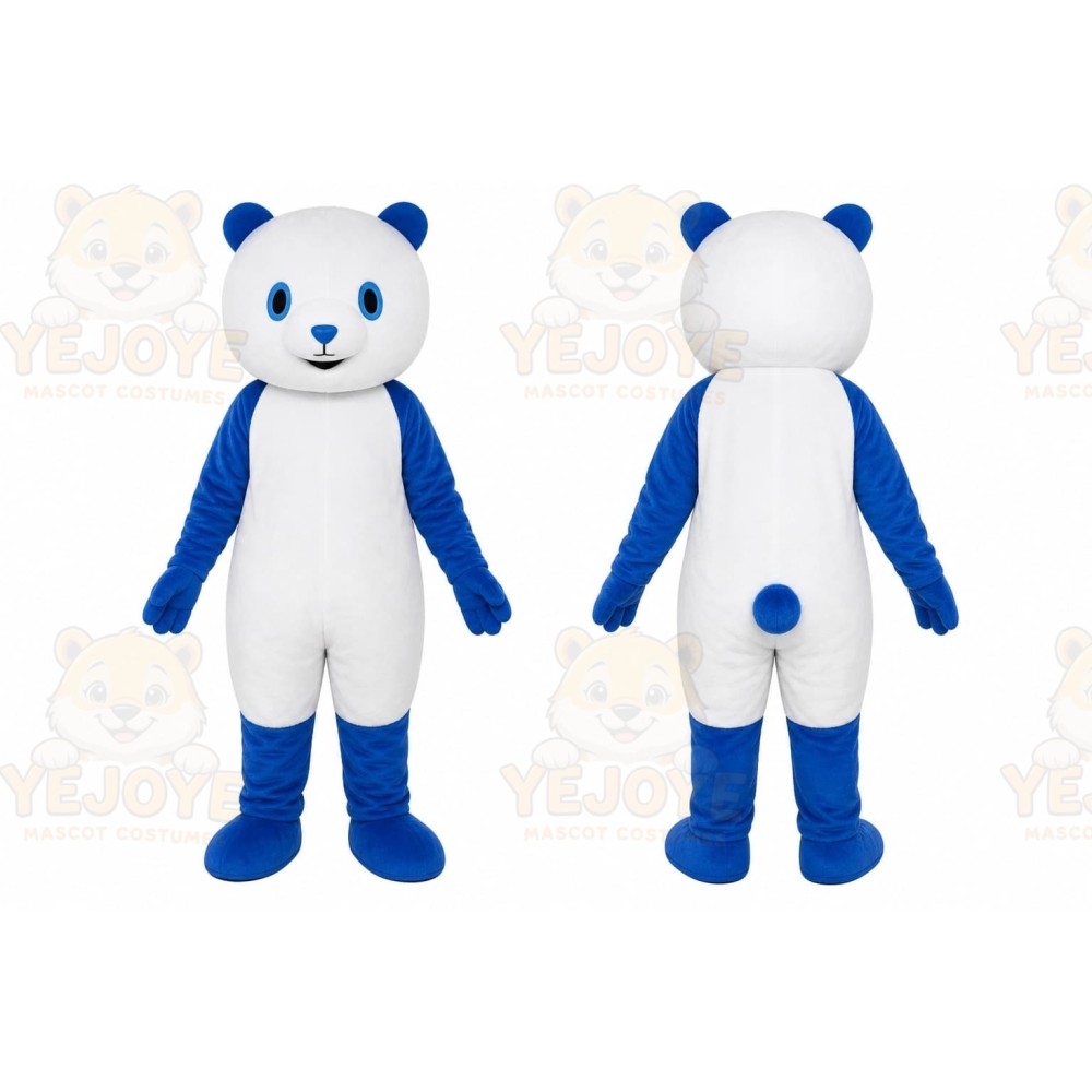 Blue White Bear Mascot Costume