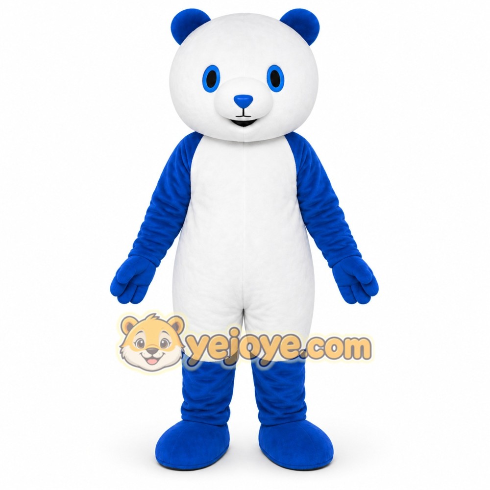 Blue White Bear Mascot Costume