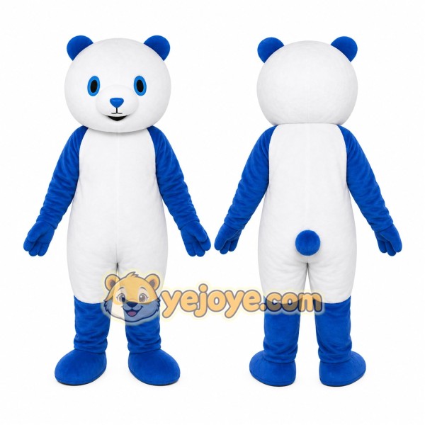 Blue White Bear Mascot Costume