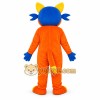 Orange Blue Wolf Mascot Costume