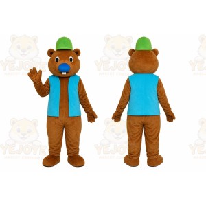 Teddy Bear Blue Scarf Mascot Costume