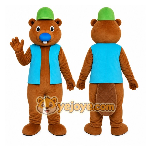 Teddy Bear Blue Scarf Mascot Costume