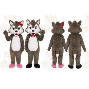 Husky Dog Pair Mascot Costume