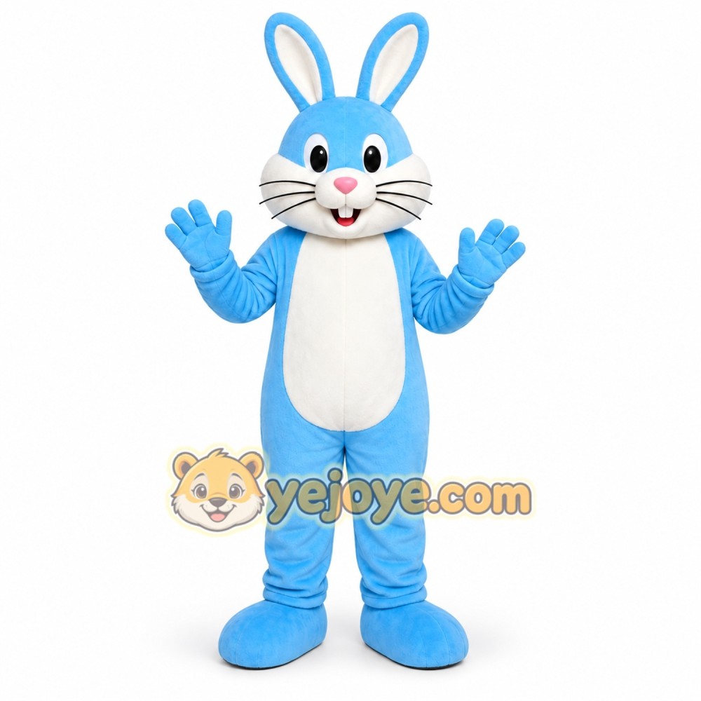 Blue Rabbit Mascot Costume Blue Rabbit Mascot Costume