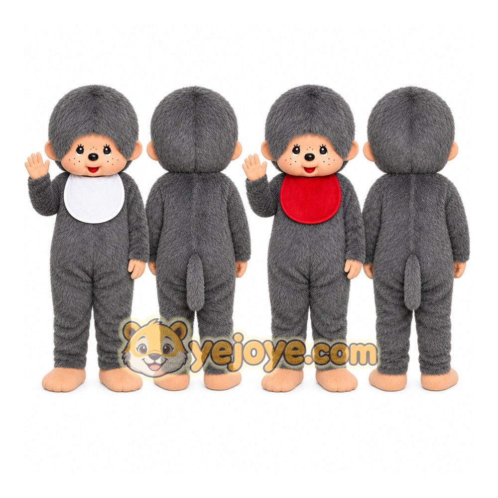 Gray Monkey Pair Mascot Costume Gray Monkey Pair Mascot Costume