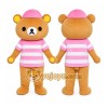 Pink Striped Bear Mascot Costume Pink Striped Bear Mascot Costume