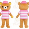 Pink Striped Bear Mascot Costume