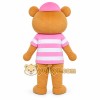 Pink Striped Bear Mascot Costume Pink Striped Bear Mascot Costume