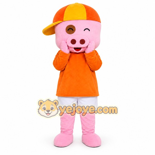 Construction Pig Girl Mascot Costume