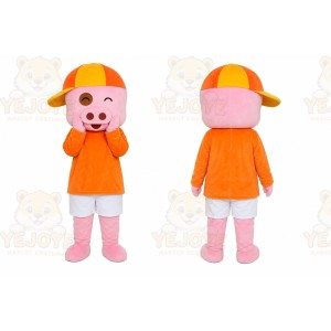 Construction Pig Girl Mascot Costume