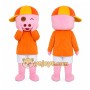 Construction Pig Girl Mascot Costume