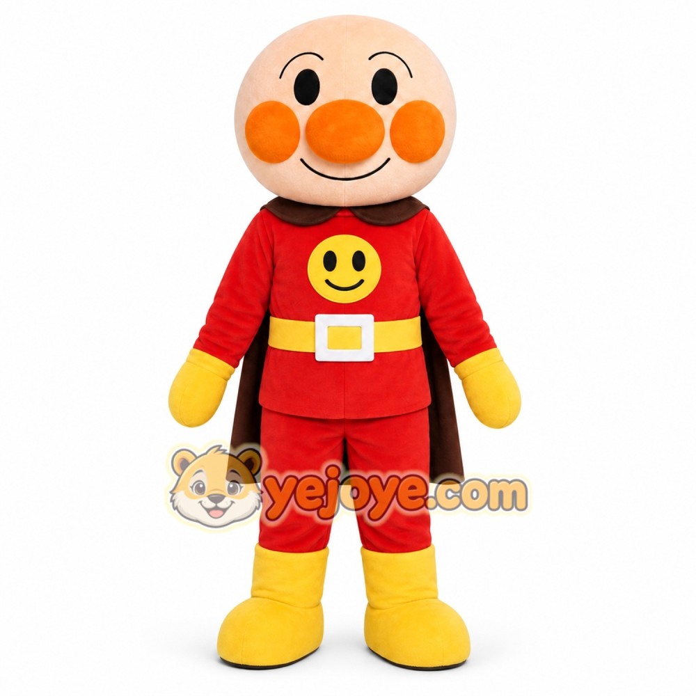 Red Superhero Boy Mascot Costume Red Superhero Boy Mascot Costume