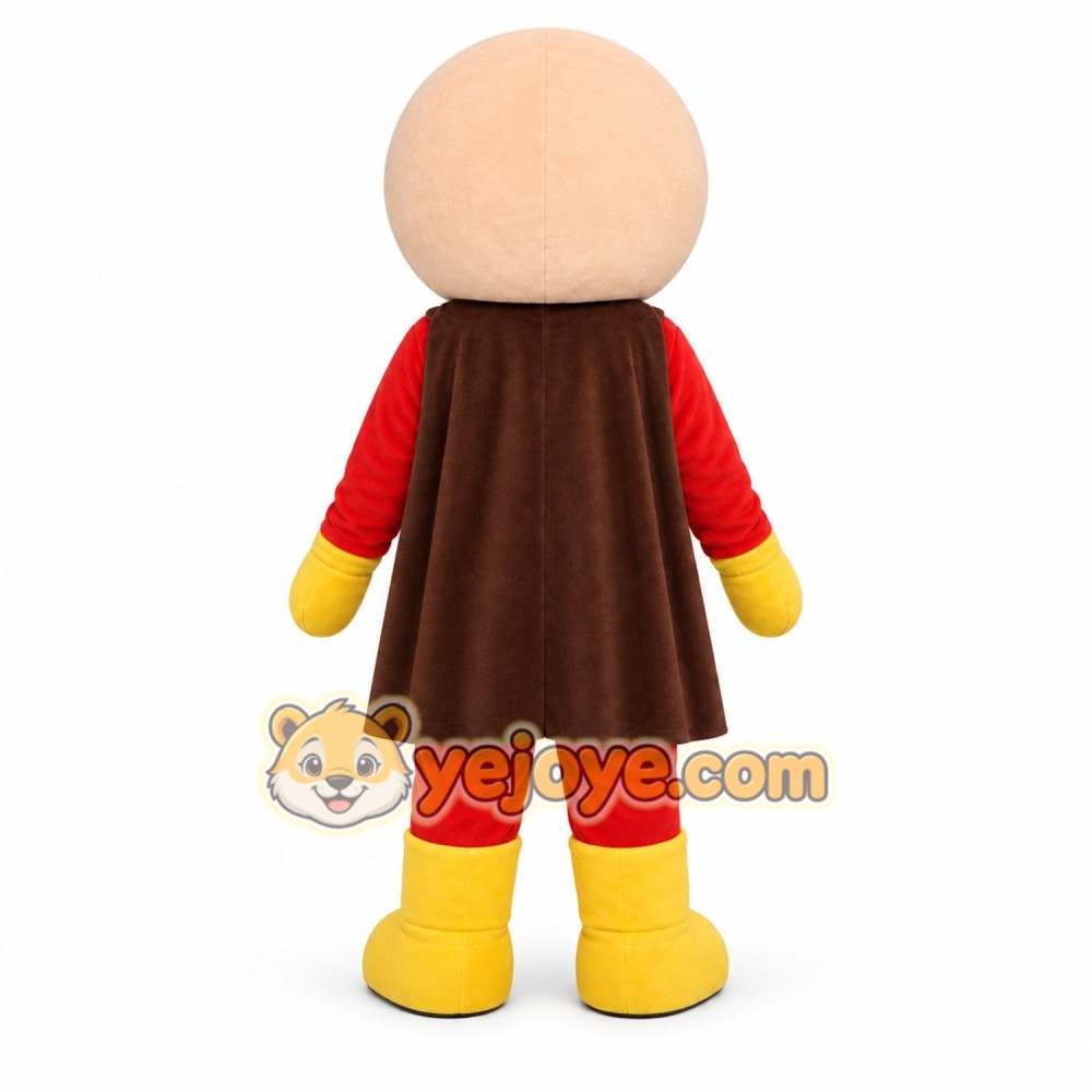 Red Superhero Boy Mascot Costume Red Superhero Boy Mascot Costume